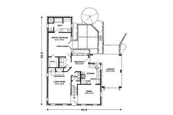 Floor Plan - Main Floor for Colonial House Plan #410-314 - 3 bed, 2.5 bath
