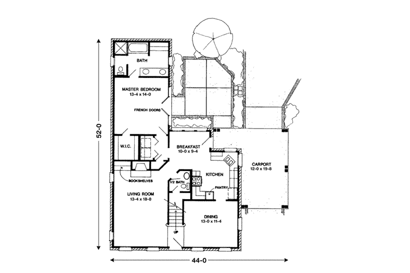 Home Plan - Floor Plan - Main Floor for Colonial House Plan #410-314 - 3 bed, 2.5 bath