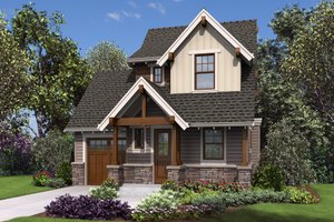 House Blueprint - Cottage Exterior - Front Elevation Plan #48-1010