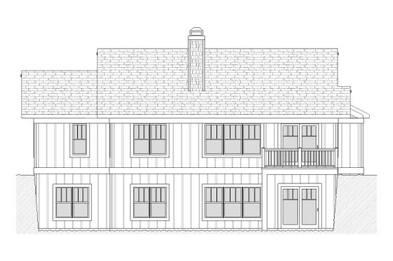 Exterior - Rear Elevation for Ranch House Plan #901-43 - 4 bed, 3 bath