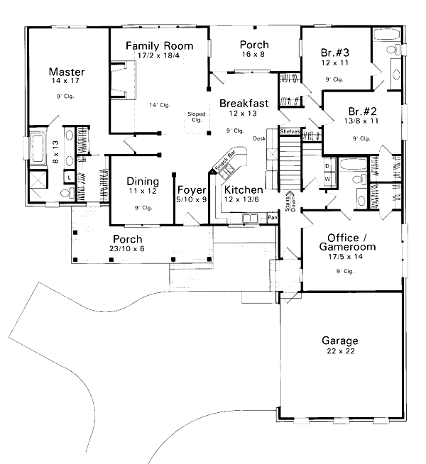 Home Plan - Traditional Floor Plan - Main Floor Plan #41-160