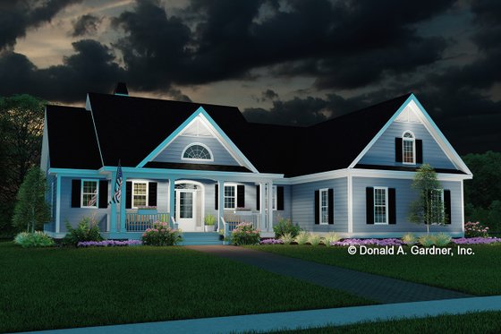 Exterior - Front Elevation 4 for Ranch House Plan #929-938 - 3 bed, 2.5 bath