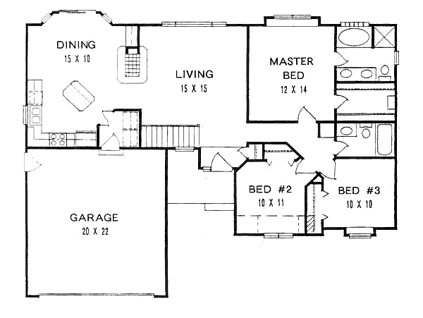 Architectural House Design - Traditional Floor Plan - Main Floor Plan #58-125