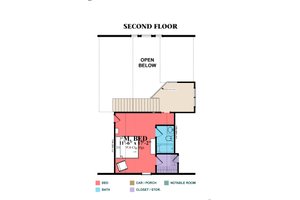 Floor Plan - Upper Floor for Cottage House Plan #63-354 - 2 bed, 2 bath