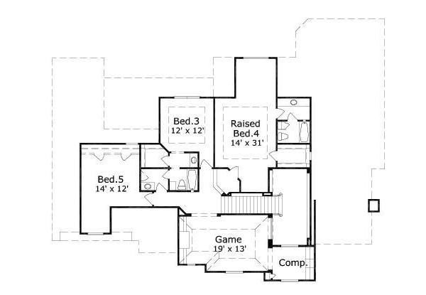 Traditional Floor Plan - Upper Floor Plan #411-261