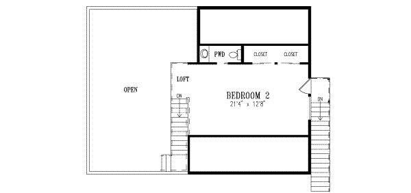 Traditional Floor Plan - Upper Floor Plan #1-309