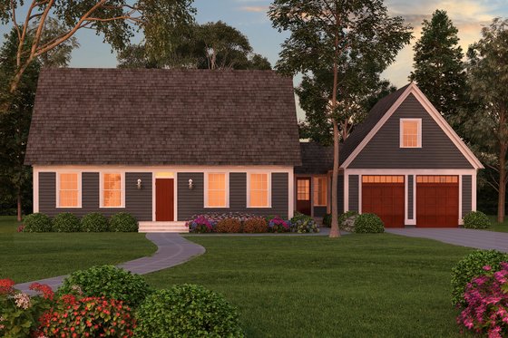Exterior - Front Elevation 3 for Colonial House Plan #903-3 - 3 bed, 3 bath