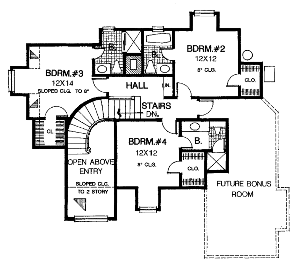 Dream House Plan - Country Floor Plan - Upper Floor Plan #310-1054