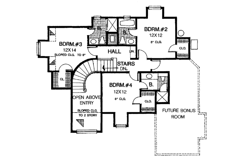 Home Plan - Floor Plan - Upper Floor for Country House Plan #310-1054 - 4 bed, 4.5 bath