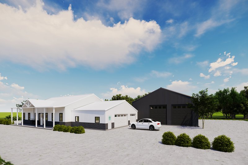 House Design - Exterior - Other Elevation 1 for Barndominium House Plan #1107-11 - 3 bed, 3 bath