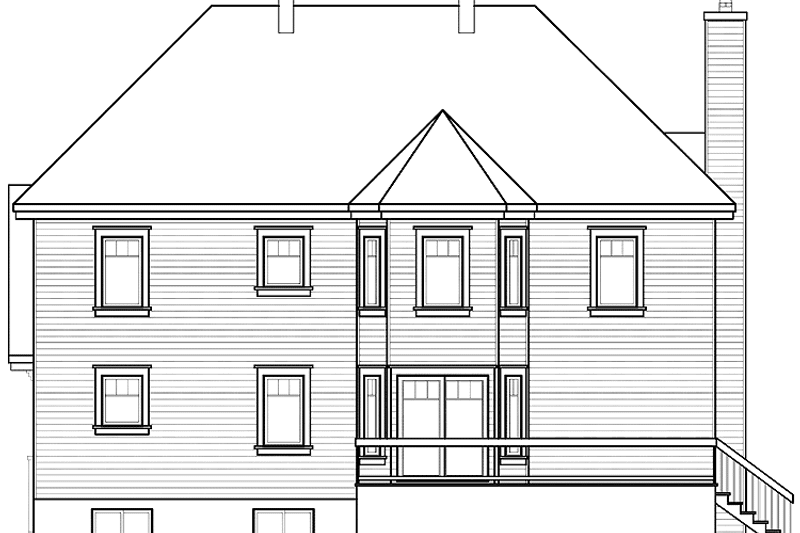 Home Plan - Exterior - Rear Elevation for European House Plan #23-2544 - 4 bed, 2.5 bath