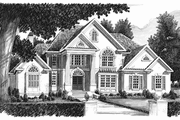 Classical Style House Plan - 4 Beds 3.5 Baths 4362 Sq/Ft Plan #927-142 Exterior 
