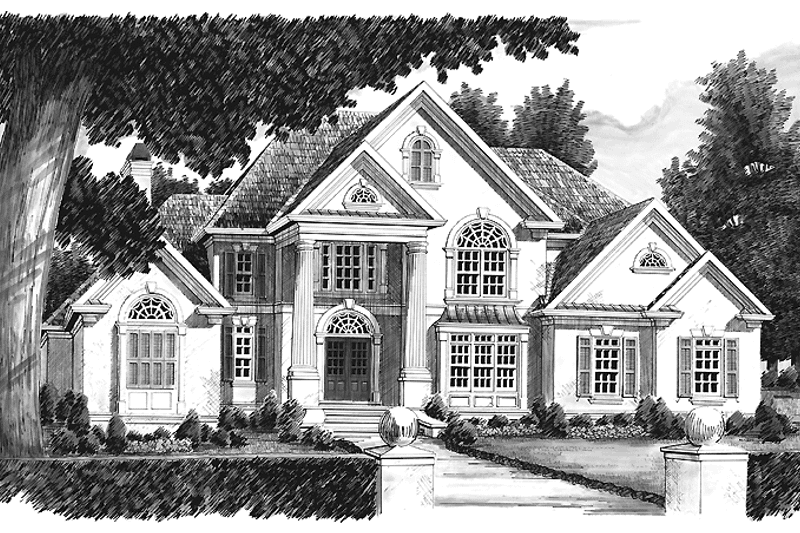 House Plan Design - Exterior - Front Elevation 4 for Classical House Plan #927-142 - 4 bed, 3.5 bath