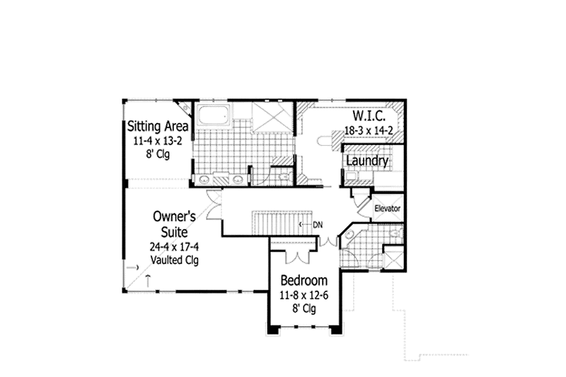 Home Plan - Floor Plan - Upper Floor for Prairie House Plan #51-1123 - 2 bed, 2.5 bath