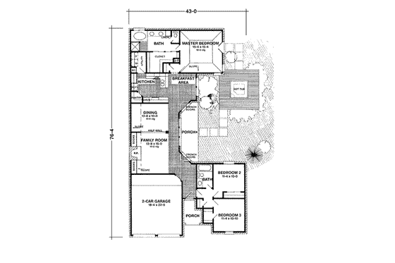 Floor Plan - Main Floor for European House Plan #410-283 - 3 bed, 2 bath
