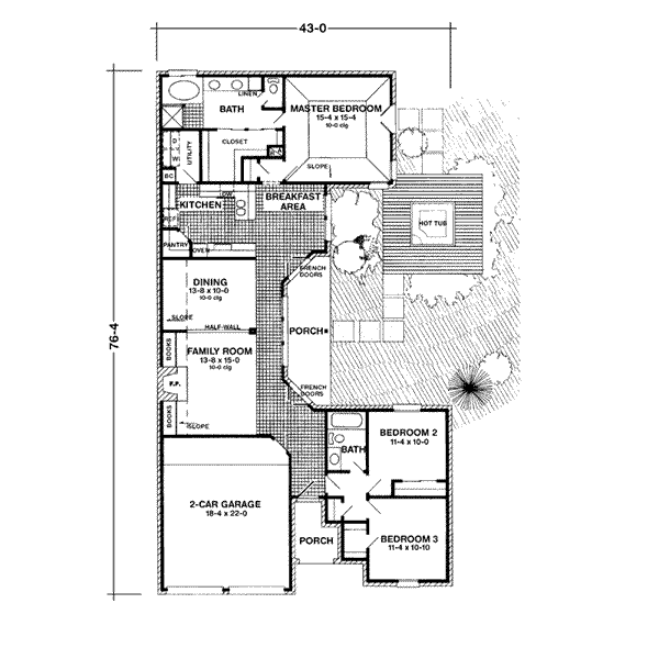 House Plan Design - European Floor Plan - Main Floor Plan #410-283