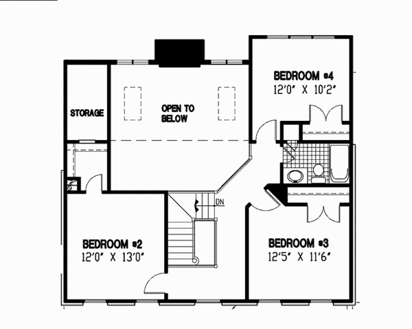 Home Plan - Colonial Floor Plan - Upper Floor Plan #953-72