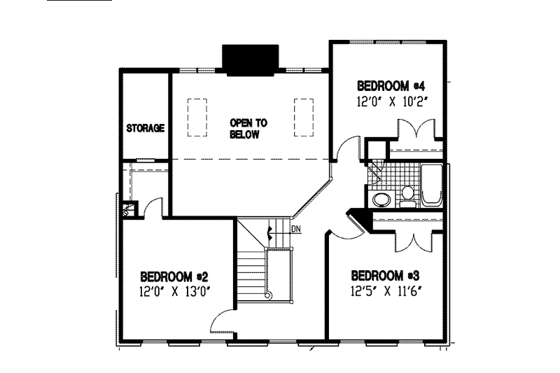 Home Plan - Floor Plan - Upper Floor for Colonial House Plan #953-72 - 4 bed, 2.5 bath
