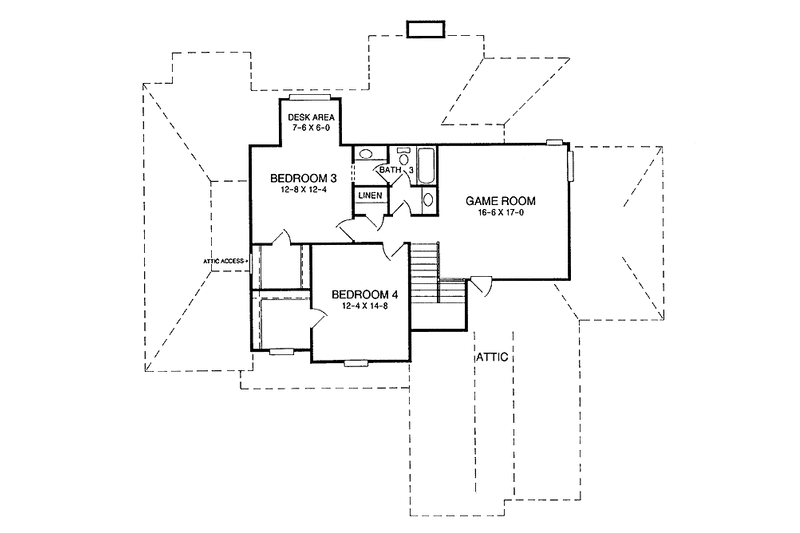 House Blueprint - Floor Plan - Upper Floor for Country House Plan #952-215 - 4 bed, 3 bath