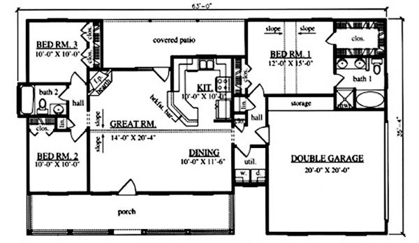 Architectural House Design - Country Floor Plan - Main Floor Plan #42-669
