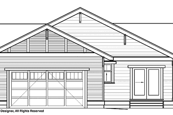 Exterior - Rear Elevation for Craftsman House Plan #895-63 - 3 bed, 2.5 bath