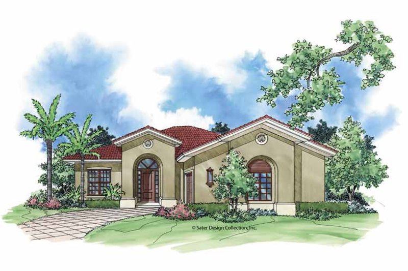 Home Plan - Exterior - Front Elevation 3 for Mediterranean House Plan #930-392 - 2 bed, 2 bath