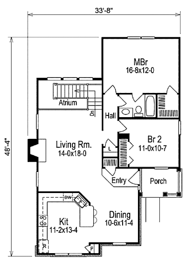 Cottage Style House Plan 2 Beds 1 Baths 1200 Sq/Ft Plan