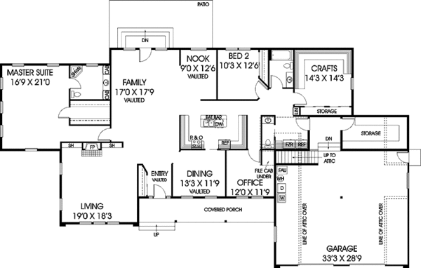 Dream House Plan - Country Floor Plan - Main Floor Plan #60-1020