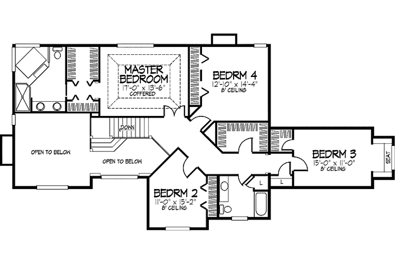 Home Plan - Floor Plan - Upper Floor for Traditional House Plan #320-890 - 4 bed, 2.5 bath
