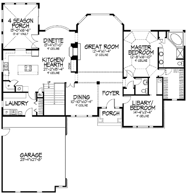 House Plan Design - Country Floor Plan - Main Floor Plan #51-903