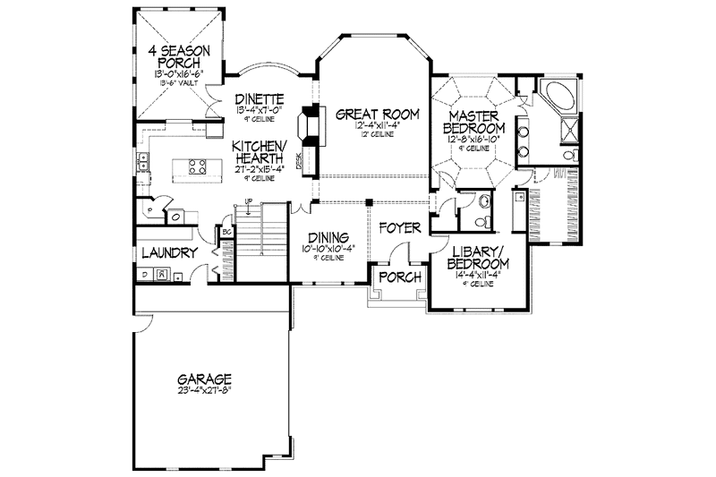 Home Plan - Floor Plan - Main Floor for Country House Plan #51-903 - 1 bed, 1.5 bath