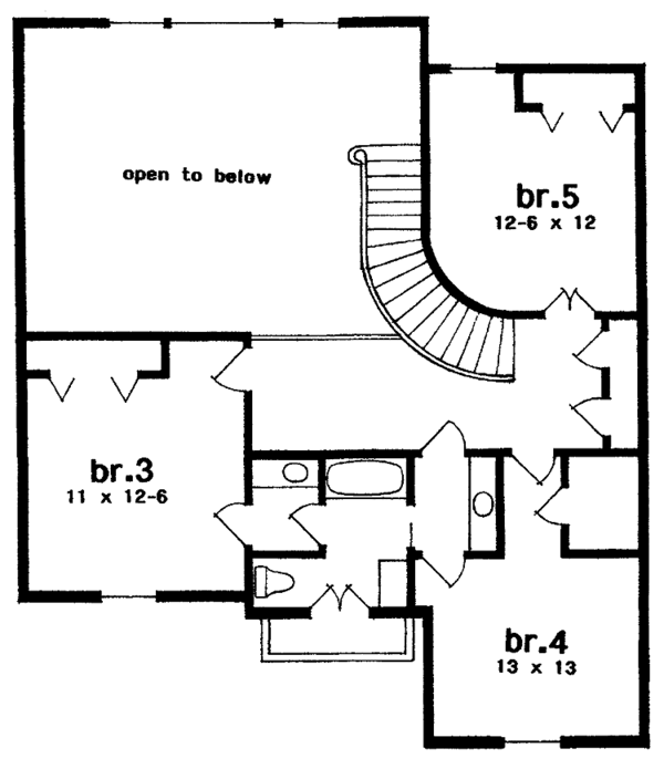 House Plan Design - Country Floor Plan - Upper Floor Plan #301-126