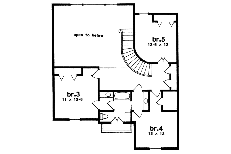 Home Plan - Floor Plan - Upper Floor for Country House Plan #301-126 - 5 bed, 3.5 bath