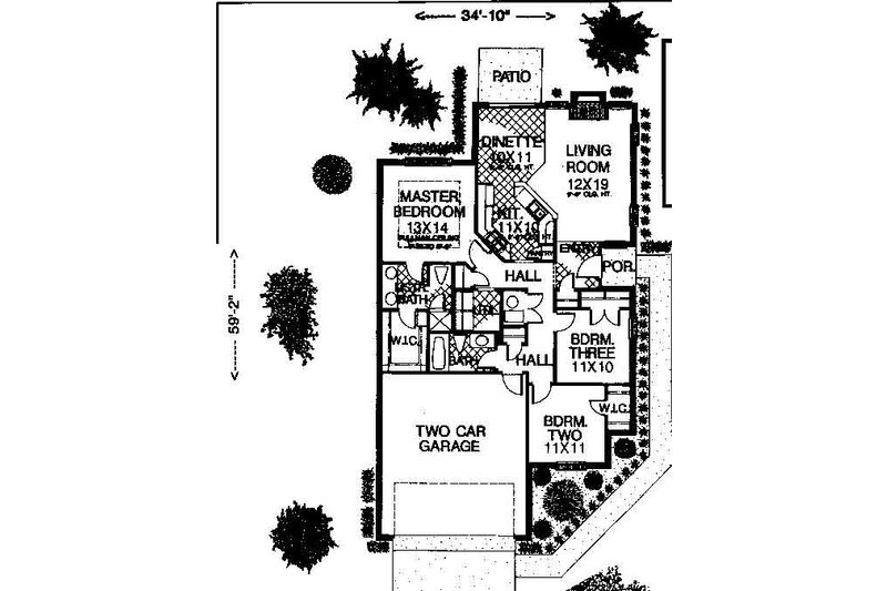 Home Plan - Floor Plan - Main Floor for Colonial House Plan #310-747 - 3 bed, 2 bath