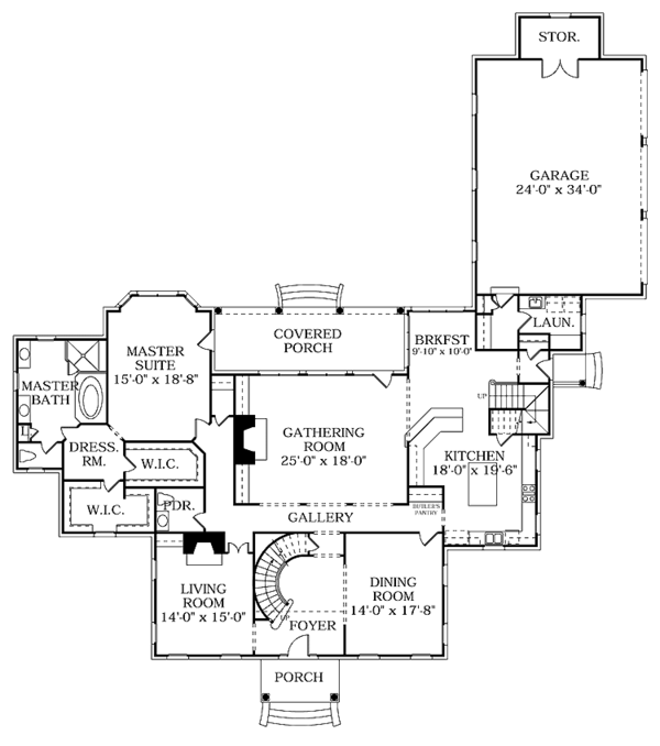 Home Plan - Classical Floor Plan - Main Floor Plan #453-368