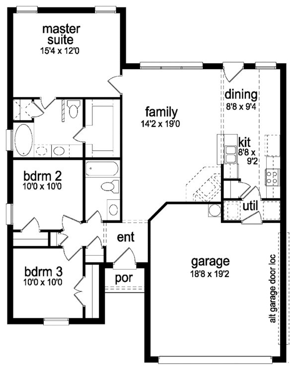 Architectural House Design - Ranch Floor Plan - Main Floor Plan #84-660