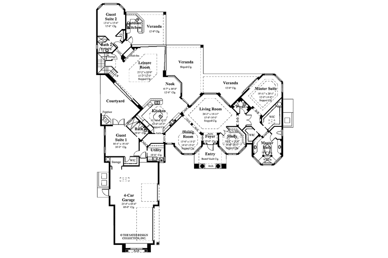 Dream House Plan - Floor Plan - Main Floor for Mediterranean House Plan #930-328 - 4 bed, 4.5 bath