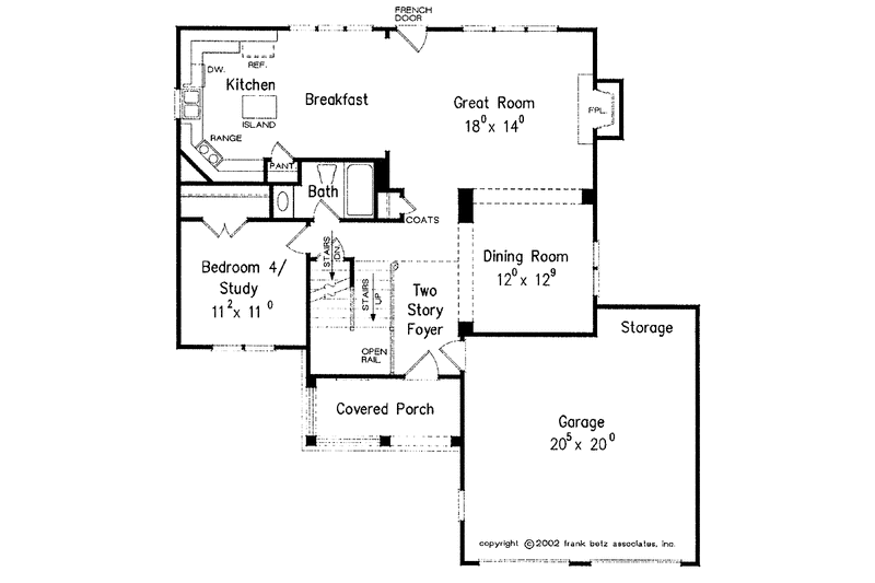 House Blueprint - Floor Plan - Main Floor for Country House Plan #927-820 - 4 bed, 3 bath