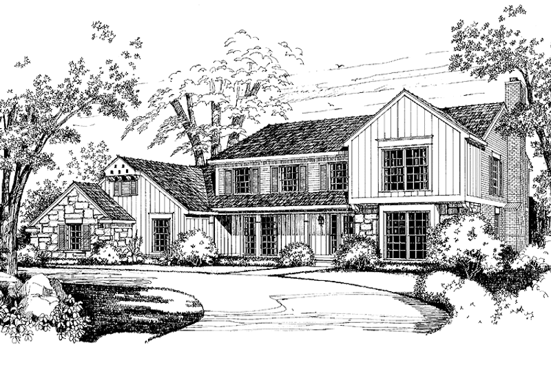 House Blueprint - Exterior - Front Elevation 3 for Country House Plan #72-870 - 4 bed, 2.5 bath