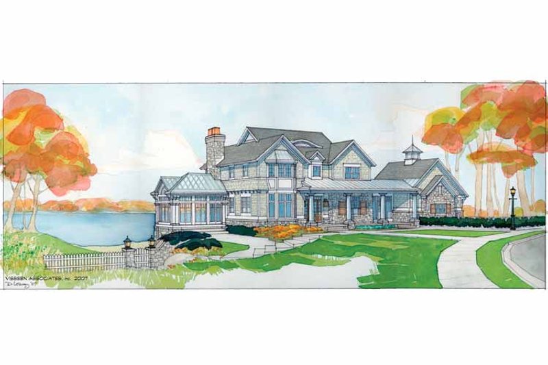 Architectural House Design - Exterior - Front Elevation 4 for Classical House Plan #928-55 - 3 bed, 2.5 bath
