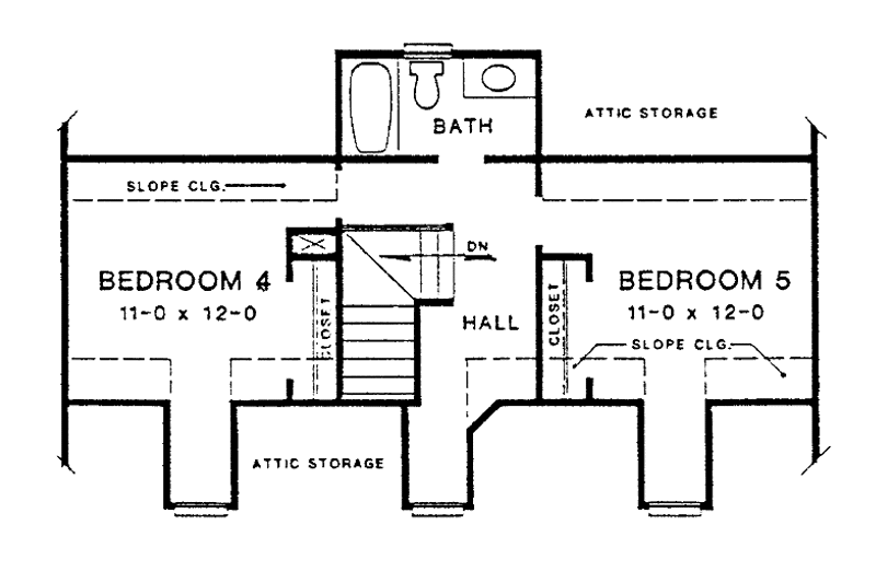 Home Plan - Floor Plan - Other Floor for Classical House Plan #10-271 - 3 bed, 2 bath