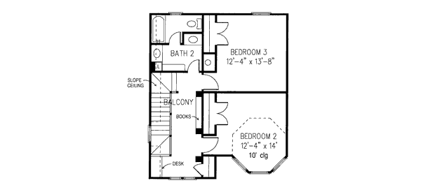 Architectural House Design - Victorian Floor Plan - Upper Floor Plan #410-392