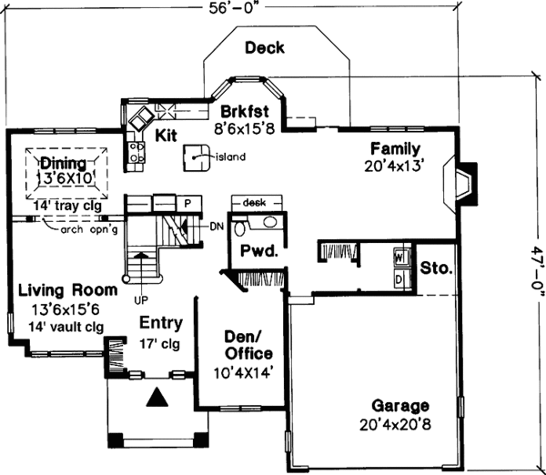 Architectural House Design - Traditional Floor Plan - Main Floor Plan #320-536