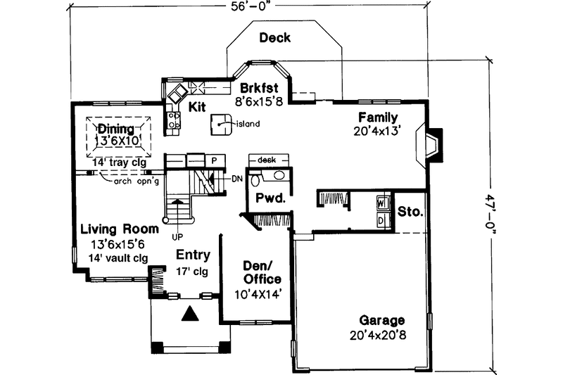 Home Plan - Floor Plan - Main Floor for Traditional House Plan #320-536 - 3 bed, 2.5 bath
