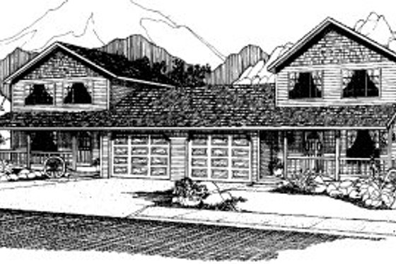 Exterior - Front Elevation for Traditional House Plan #303-300 - 2 bed, 1.5 bath