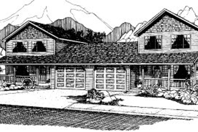 Exterior - Front Elevation 2 for Traditional House Plan #303-300 - 2 bed, 1.5 bath