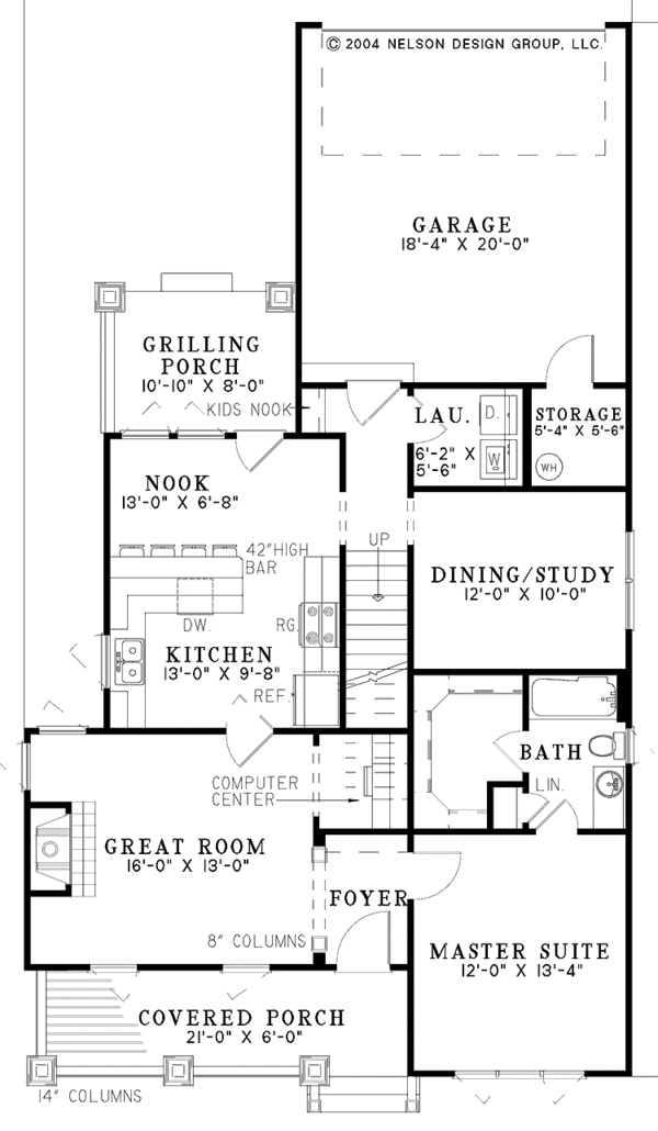 Home Plan - Craftsman Floor Plan - Main Floor Plan #17-2909