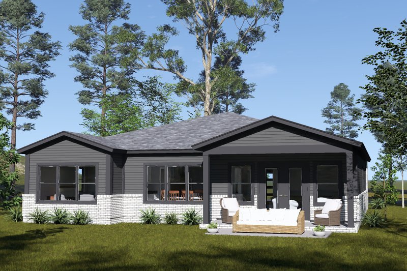 Architectural House Design - Exterior - Rear Elevation for Modern House Plan #513-2433 - 3 bed, 2 bath