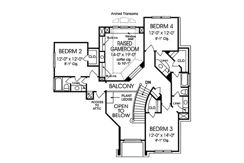 Dream House Plan - Floor Plan - Upper Floor for Country House Plan #974-54 - 4 bed, 3.5 bath