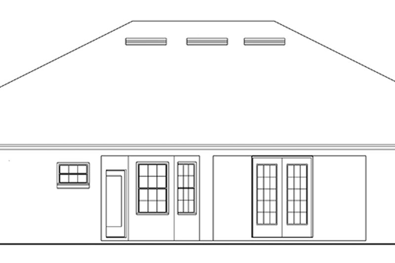Home Plan - Exterior - Rear Elevation for Adobe / Southwestern House Plan #1058-96 - 4 bed, 2 bath